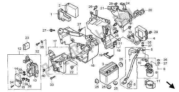 Todas las partes para Batería de Honda VT 600C 1998