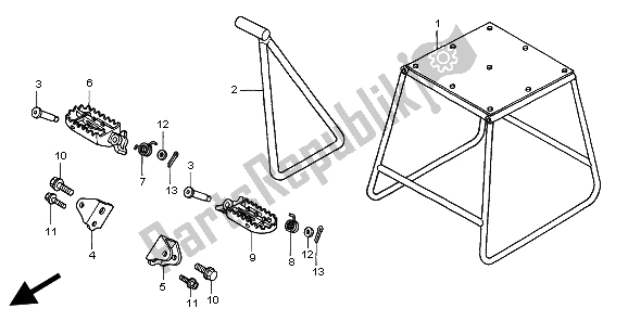 All parts for the Step of the Honda CR 250R 2002
