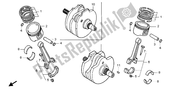 Todas las partes para Pistón Del Cigüeñal de Honda VT 1100C 1995