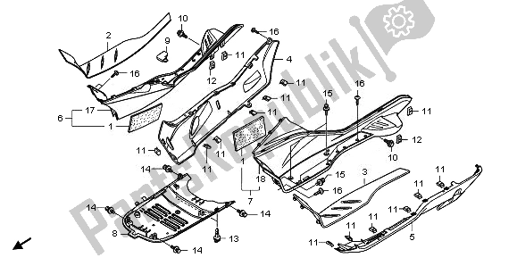 All parts for the Floor Step of the Honda NSS 250A 2011