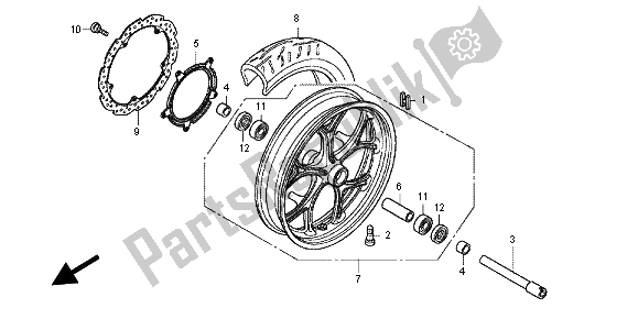 Tutte le parti per il Ruota Anteriore del Honda NC 700 XD 2012