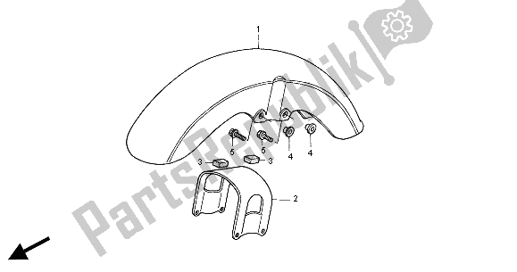 All parts for the Front Fender of the Honda VT 750C 2000