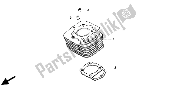 All parts for the Cylinder of the Honda CLR 125 1998