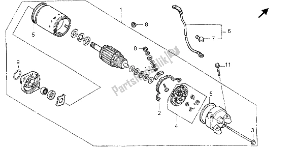 Tutte le parti per il Motore Di Avviamento del Honda VT 750 CA 2006