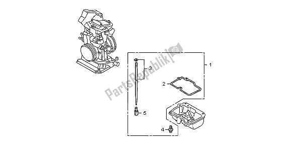 All parts for the Carburetor O. P. Kit of the Honda CRF 250R 2005