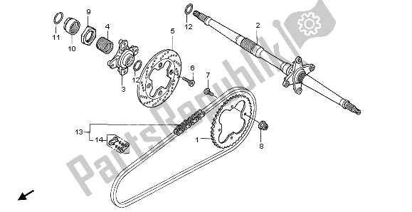 All parts for the Rear Wheel Axle Drive Chain of the Honda TRX 400 EX Fourtrax 2000