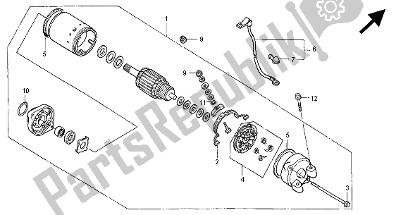 All parts for the Starting Motor of the Honda NT 650V 2000