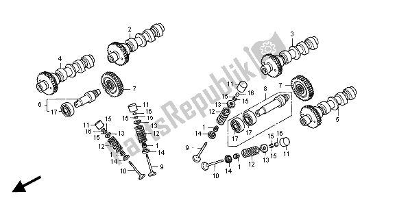 Todas las partes para árbol De Levas Y Válvula de Honda ST 1100A 2000