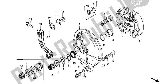 Todas las partes para Panel De Freno Trasero de Honda CR 250R 1986