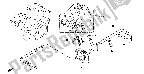 All parts for the Air Suction Valve of the Honda VTR 1000F 2003