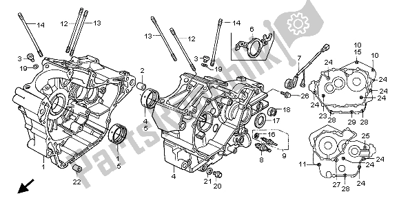 Todas las partes para Caja Del Cigüeñal de Honda XL 600V Transalp 1998