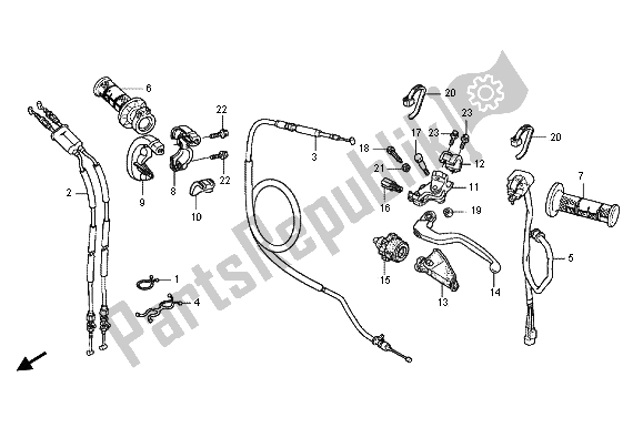 Alle onderdelen voor de Handvat Hendel & Schakelaar & Kabel van de Honda CRF 450R 2012