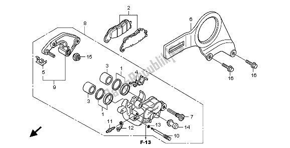 Todas las partes para Pinza De Freno Trasero de Honda CB 1000R 2009