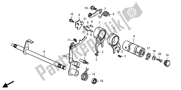 All parts for the Gearshift Drum of the Honda CRF 50F 2014