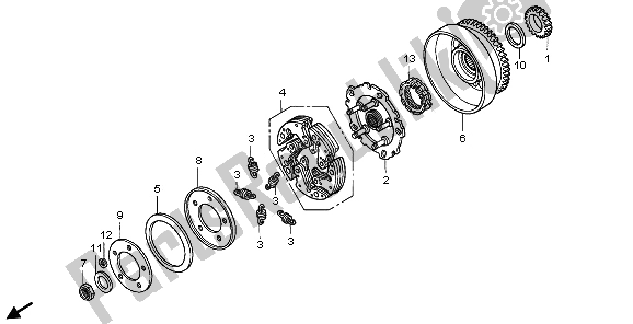 Todas las partes para Embrague de Honda TRX 400 FA Fourtrax Rancher AT 2006