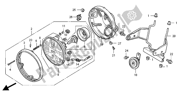 Todas las partes para Faro (reino Unido) de Honda CB 500 2000