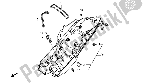 Todas las partes para Guardabarros Trasero de Honda VFR 800X 2013