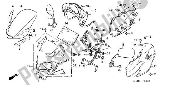 Tutte le parti per il Cappuccio del Honda CBF 600 SA 2006