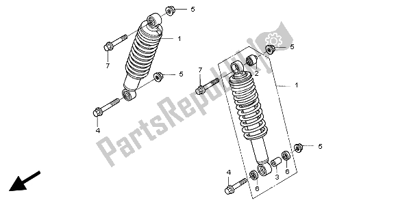 Todas las partes para Cojin Delantero de Honda TRX 350 FE Fourtrax 4X4 ES 2006