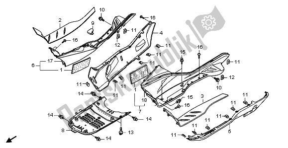 All parts for the Floor Step of the Honda NSS 250S 2011