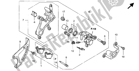 Todas las partes para Pinza De Freno Trasero de Honda CR 125R 2006