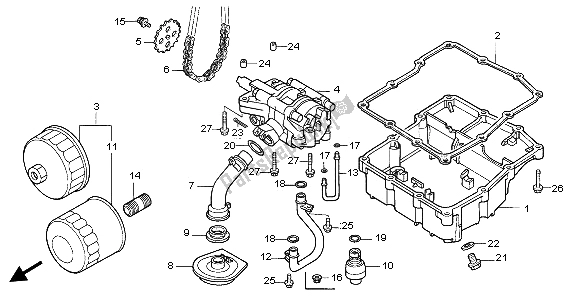 All parts for the Oil Pump of the Honda VF 750C 1996