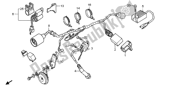 Tutte le parti per il Cablaggio del Honda XR 650R 2006