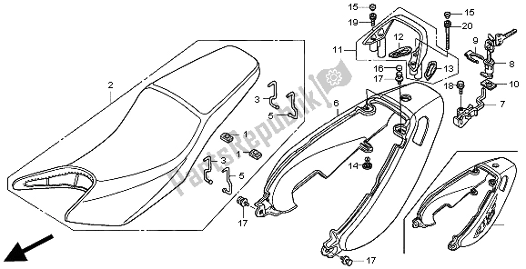 All parts for the Seat & Seat Cowl of the Honda CB 600F Hornet 2000