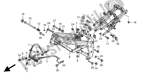 Todas as partes de Corpo Da Moldura do Honda VFR 750F 1997