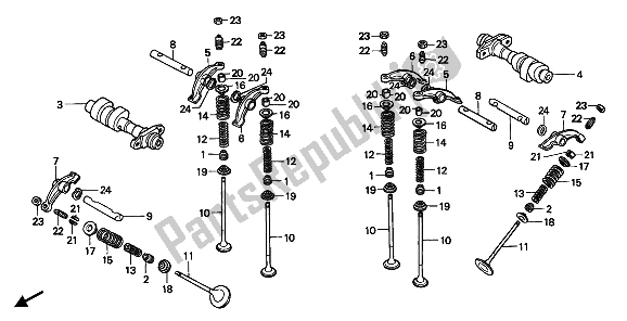 Todas las partes para árbol De Levas Y Válvula de Honda XRV 750 Africa Twin 1993