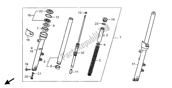 All parts for the Front Fork of the Honda CBF 1000 SA 2008