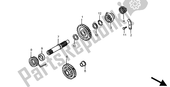 All parts for the Kick Starter Spindle of the Honda CR 250R 2003