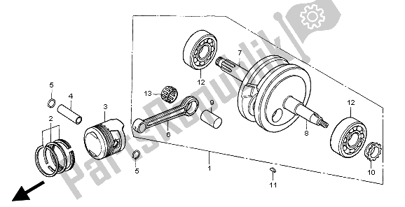 Toutes les pièces pour le Vilebrequin Et Piston du Honda XR 70R 1999