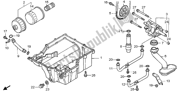 Toutes les pièces pour le Pompe à Huile Et Carter D'huile Et Filtre à Huile du Honda CBR 1100 XX 2006