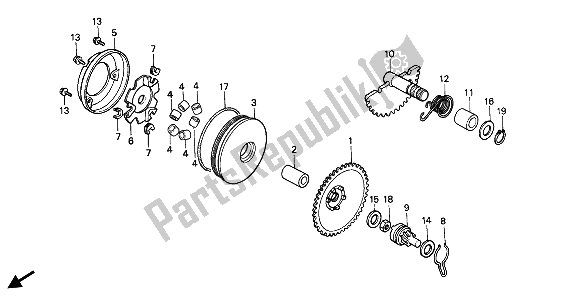 Todas las partes para Husillo De Arranque De Cara Y Retroceso de Honda SA 50 1 1993