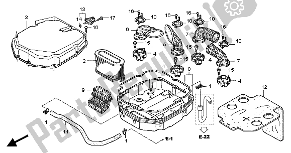 Todas as partes de Filtro De Ar do Honda ST 1300 2004