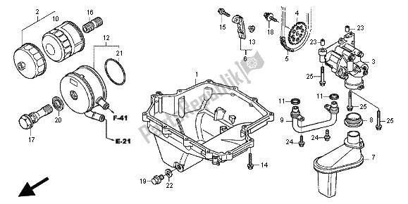 All parts for the Oil Pan & Oil Pump of the Honda CBR 1000 RR 2013