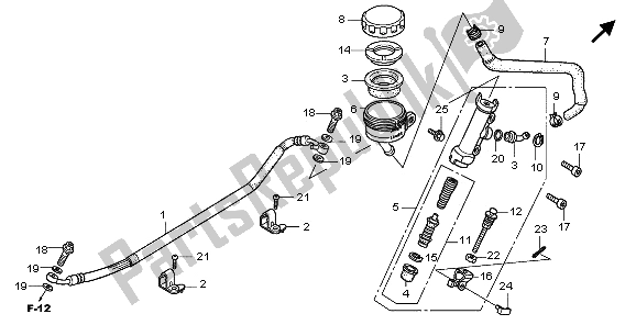 Todas las partes para Cilindro Maestro Del Freno Trasero de Honda VTR 250 2009