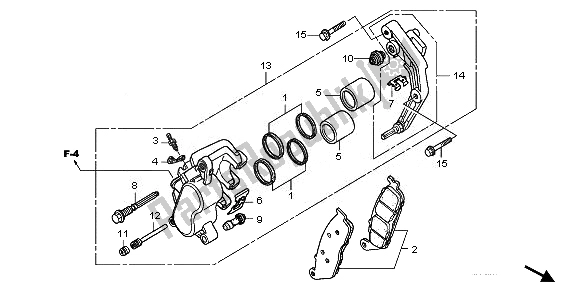 All parts for the Front Brake Caliper of the Honda VT 750C 2008
