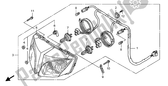 All parts for the Headlight (eu) of the Honda CBF 1000 2008