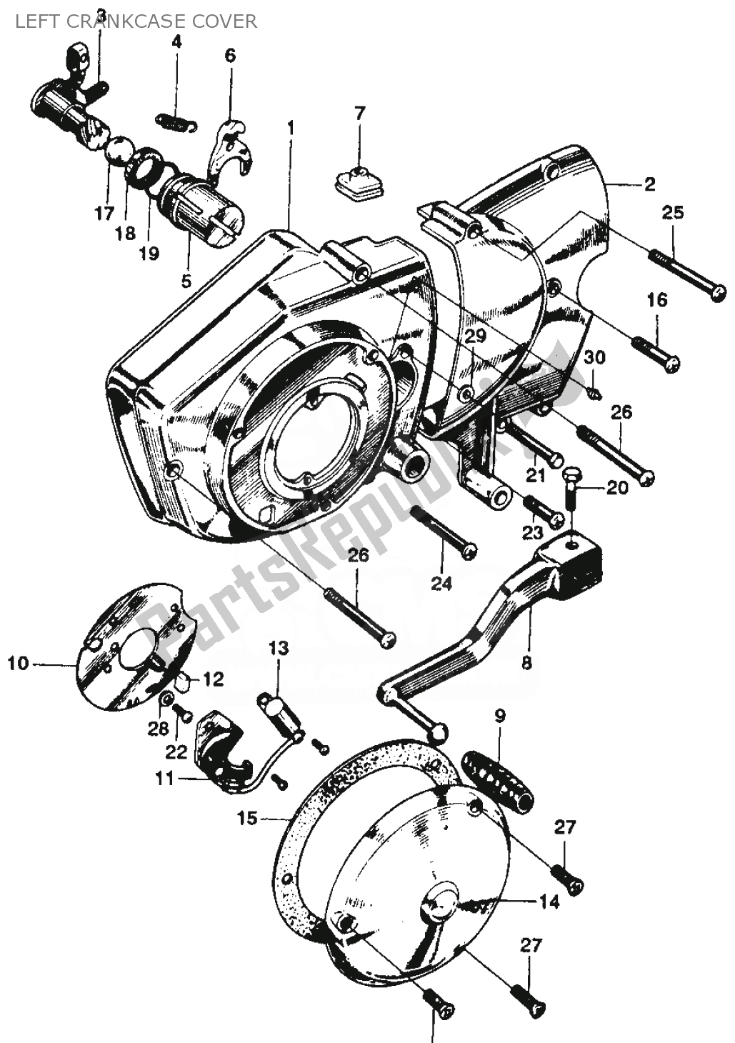 Tutte le parti per il Coperchio Carter Sinistro del Honda SS 125 1967