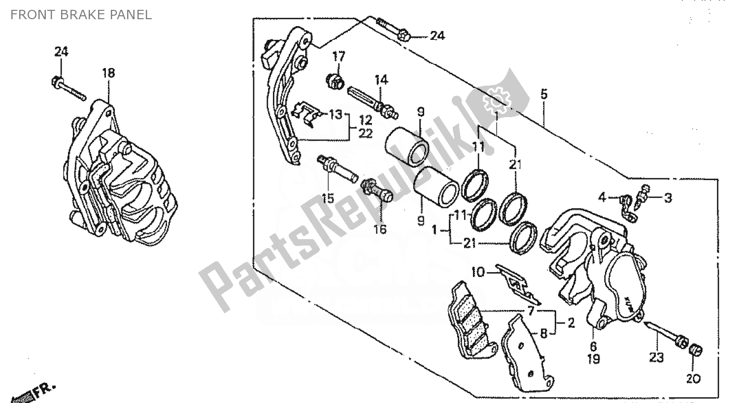 Todas as partes de Painel De Freio Dianteiro do Honda CBR 400 RR 1990