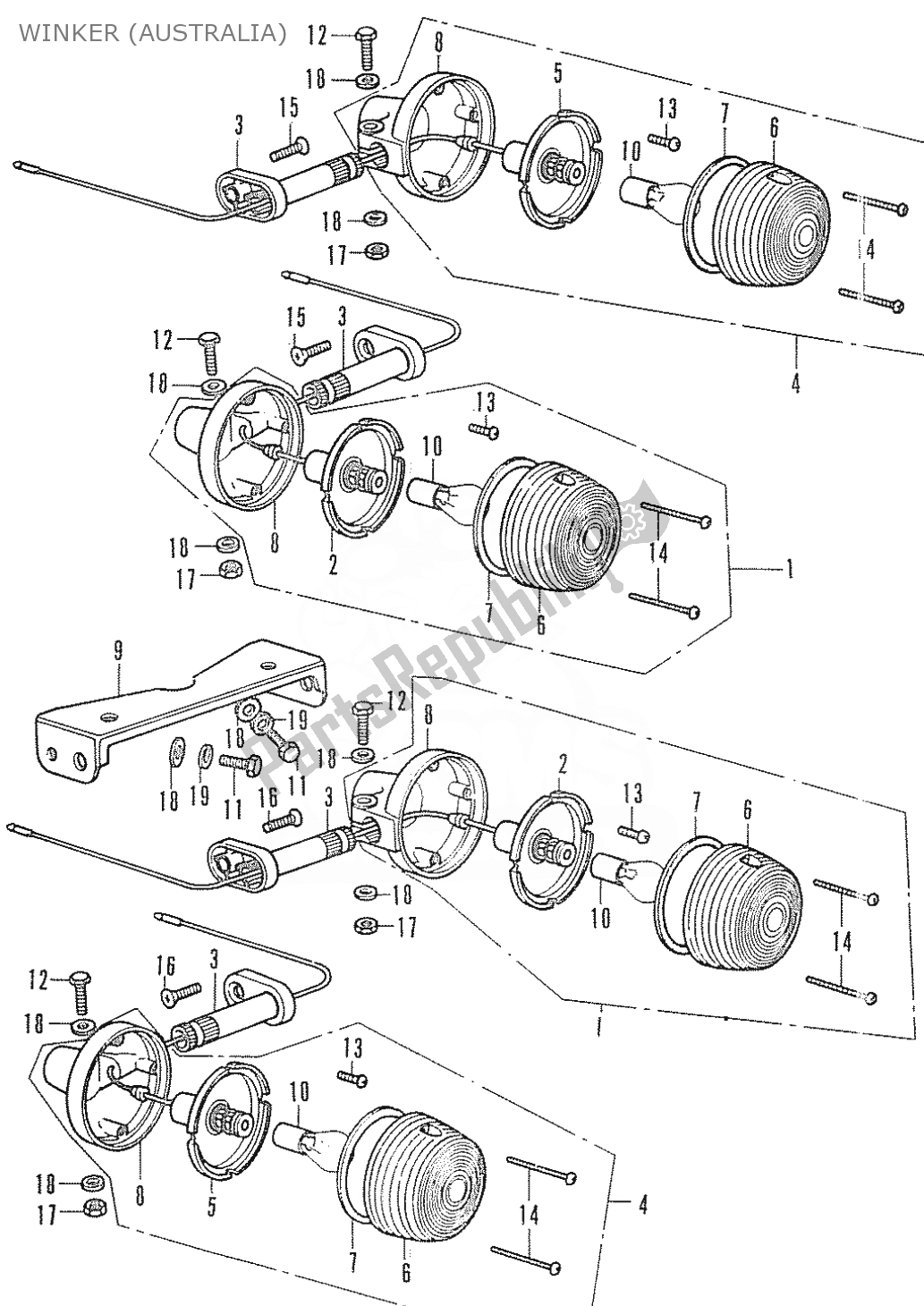 Alle onderdelen voor de Winker (australia) van de Honda CF 70 Chaly 1950 - 2023
