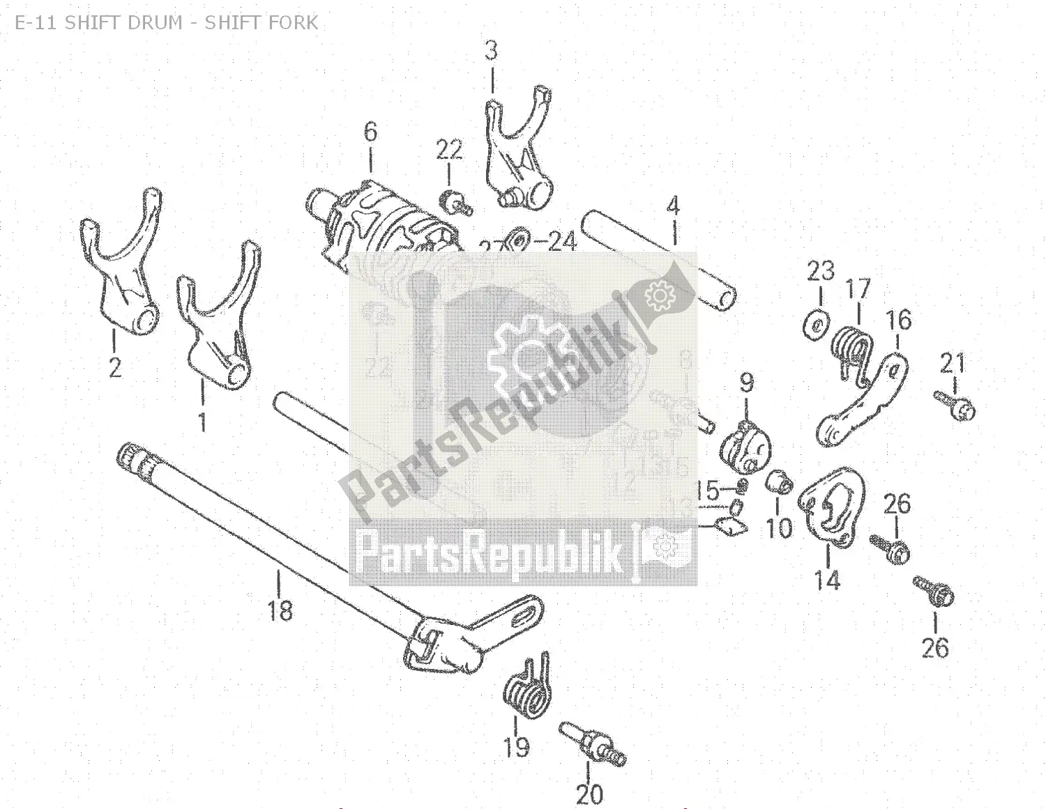 All parts for the E-11 Shift Drum - Shift Fork of the Honda NSR 150 1993