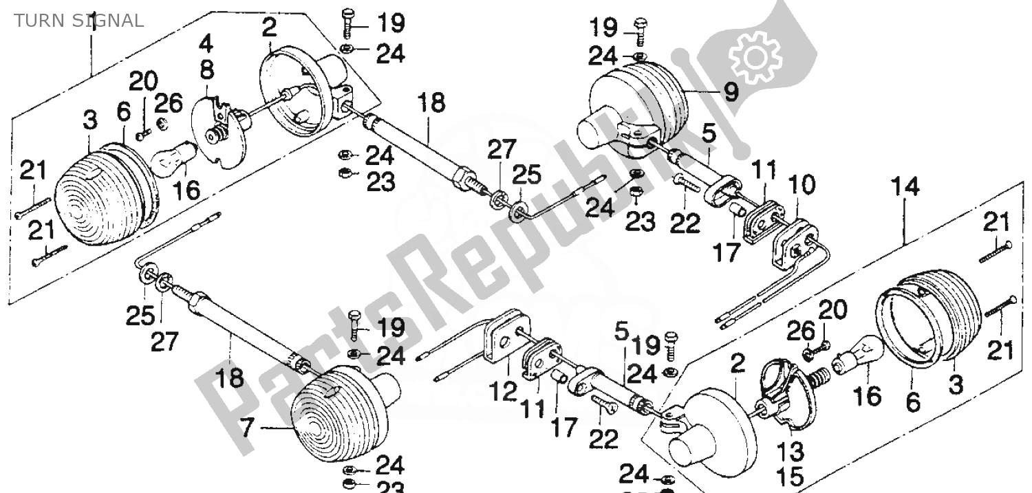 Todas las partes para Señal De Giro de Honda MT 250 1974