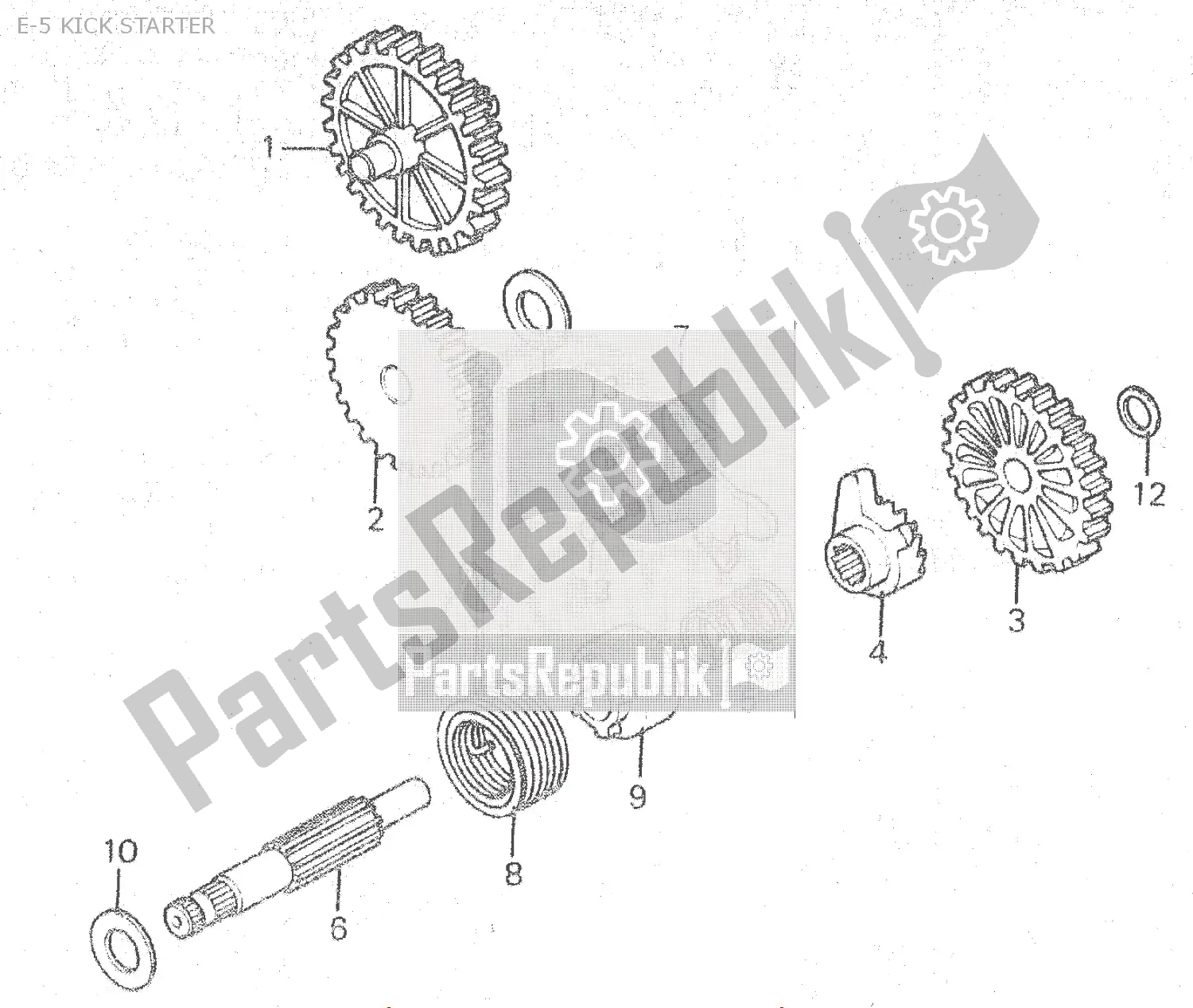 All parts for the E-5 Kick Starter of the Honda MBX 80 1983