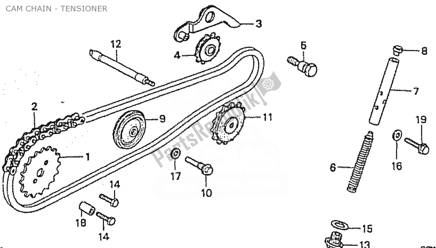 All parts for the Cam Chain - Tensioner of the Honda C 50 CUB 1999