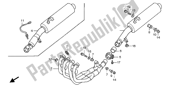 Toutes les pièces pour le Silencieux D'échappement du Honda CBR 600F 2007