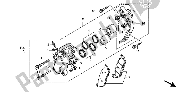 All parts for the Front Brake Caliper of the Honda VT 750C 2009