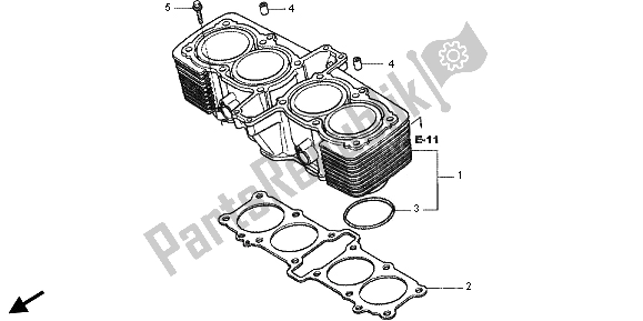 All parts for the Cylinder of the Honda CB 1300X4 1997